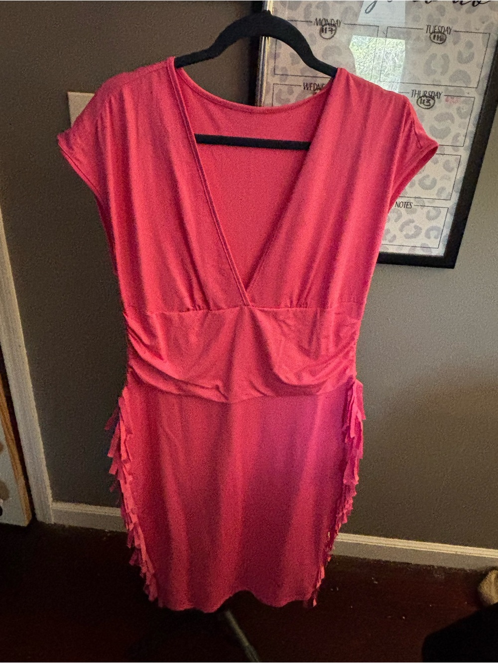 SHEIN Hot Pink Ruffled Dress
